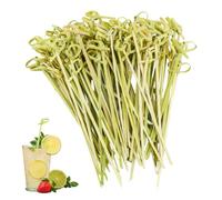 400 Pièces Brochettes En Bambou À Nœuds Bambou 12cm Pic Brochette Bâtonnets Cocktail Plateau Cure-Dents Bois Pour Grillade Fêtes Pique Aperitif Fingerfood Snacks Bâtons Cocktail Fruits Déco