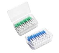 400 Pièces Brossettes Interdentaires, Silicone Brossette Bâtonnet Interdentaire, Bâton de Fil Dentaire, Outil de Nettoyage de Dents pour Inter Dentaire Hygiène Interdentaire (Bleu, Vert)