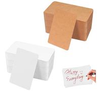 400 Pièces Cartes Kraft Vierges et Carte Blanche Vierge,Flash Cards,Carte de Remerciement,Cartes de Visite Cartes Postale pour l'école, la Maison, le Bureau les Cartes-Cadeaux DIY Graffiti