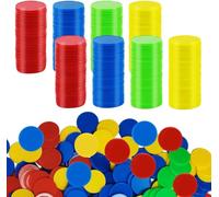 400 Pièces Jetons de Poker, Jeton de Jeu en Plastique, 4 Couleurs 0,98 Pouces Jetons de Roulette de Casino, Petit Comptoir d'apprentissage, Jeton pour Enfants Apprendre Le Calcul Mathématique, Bingo