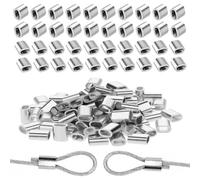 400 Pièces Manchon en Aluminium M2 Clip à Sertir en Aluminium Ovale Manchon de Boucle Manchons de Câble en Aluminium Ferrules à Virole pour Câble Métallique et Câble de 2mm de Diamètre