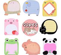 400 Pièces Notes Autocollantes Animaux,20 Pc Mini Notes Adhésives Colorées,Notes Autocollantes Mignonne,Marque Page Adhesif En Forme D'animaux Pour Les Études Maison,Bureau,Cadeaux Enfants