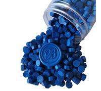 400 Pièces Perles de Cire à Cacheter pour Sceau, Perles de Sceau de Cire PORXFLY Idéales pour les Invitations de Mariage,les Enveloppes de Cartes (Bleu saphir)
