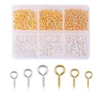 400 Pièces Piton à Visser - 13/10/8 Mm or Crochet a Visser, Argent Crochet à Visser Pour Porte-Clés | Anneaux Métalliques Argentés Pour La Fabrication De Bijoux DIY Pendentifs En Argile, Colliers