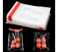 400 Pièces Sacs en Sachet Emballage Transparent Biscuit Petit Auto-adhésifs Sacs Sachet Cellophane Transparents 8 x 12 cm OPP Emballage pour Biscuits Bonbons Chocolat Bijoux Boucles d'oreilles