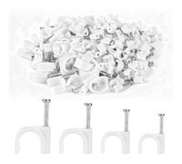 400 Pièces Set De Serre-Câbles Plastique 4-10mm | Blanc, Vissable Et Clouable, Polyvalent Pour Câbles Jusqu'à 10mm, Pour Lan, TV Et Câbles Au Bureau.