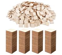 400 Pièces Tranches de Bois, 2 x 2 cm Carrés en Bois pour Bricoler | Plaque de Bois non Traité, pour Travaux Manuels, Peinture, Bricolage, Décoration