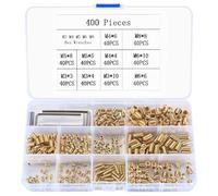 400 Pièces Vis Sans Tête Hexagonale, M3/M4/M5/M6/M8 Vis Pointeau Poignée de Porte, Vis Allen, Vis de Fixations Filetée Internes pour Poignées de Porte, avec 5 Pcs Clé Allen