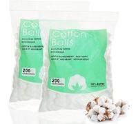 400 Pieces White Soft Natural Cotton Balls For Beauty,Personal Care,Cleaning,Remover And Diy Projects