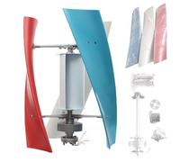 400 W Portable Vertical Helix Wind Turbine Generator Kit 12 V DC, 3 lames Frein électromagnétique Système éolien hybride solaire pour tonnelles, cabines Énergie marine industrielle