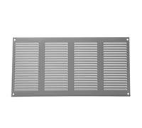 400 x 200 mm / 40 x 20 cm - Grille de ventilation grise avec moustiquaire - Applications de ventilation - Couvercle de ventilation intérieur et extérieur - Conception à lamelles.