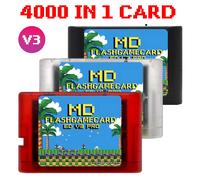 4000 en 1 Mega Genesis MD V3 Pro avec carte TF 4GB carte de jeu EDMD pour Console de jeu SEGA Genesis Mega Drive Master System Bleu