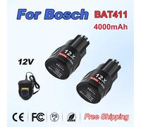 4000 mah pour Bosch BAT411 batterie 12 V batterie de remplacement pour Bosch BAT411 BAT412A BAT414 BAT412 D-70745GOP batterie d'outils électriques 2 Battery 4.0Ah