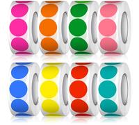 4000 Pcs 20mm Gommettes Autocollantes 8 Couleurs Gommettes Rondes Multicolore, Couleur Codage Étiquettes, Pastille Couleur Autocollante pour Fournitures de Bureau Calendriers Famille École