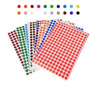 4000 Rondes Gommettes Autocollantes, 10Mm Etiquettes Autocollantes, Gommettes Rondes Autocollante Repositionnables, Pastilles Autocollante Pour Le Bureau, L’École, Le Scrapbooking, 20 Couleurs