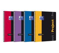 Oxford 400037432 ProjectBook Cahier à Spirales Format A4+ 200 Pages Petits Carreaux 5x5 mm Couverture Polypro Couleur Aléatoire, 235 x 300