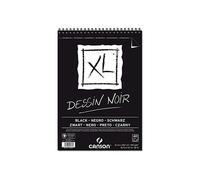 [400039086-3] CANSON Lot de 3 Blocs 40 Feuilles Spiralé XL Black A4 150g Noir