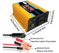 4000W 12V à 220V - 110V double USB LED convertisseur de puissance de voiture onduleur modifié vague, noir, 12V à 220V