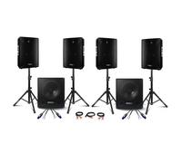 4000w ! 2 PACK DJ CUBE 1512 SOIT 2 CAISSONS + 4 ENCEINTES + 4 PIEDS + LES CABLES