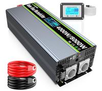 4000W Convertisseur 12V 220V Pur Sinus Onduleur DC 220V/230V avec Télécommande 2 Prises AC et 2 Port USB Transformateur de Tension pour Système Solaire RV