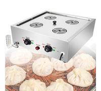 4000W électrique Dim Sum Steamer, 30-110°C Temp Control avec protection anti-sec, chauffe-aliments commerciaux en acier inoxydable pour les lambeaux, base chauffante polyvalente pour les vapeurs en mé