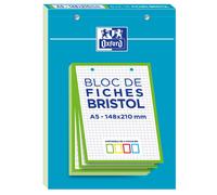 [400100552] Oxford Bloc de 30 Fiches Bristol Perforées 2.0 A5 Q5/5 Bordures v...