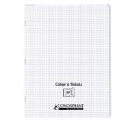 Conquérant Cahier À Rabat Agrafé 24x32cm 96p 90g Petits Carreaux Polypro Incolore