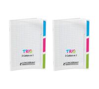 [400118838-2] Conquérant Lot de 2 Cahiers trio polypro 17x22cm 90g 96p grands...