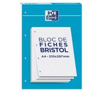 [400131072] Oxford Bloc de 30 Fiches Bristol Perforées 2.0 A4 Q5/5 blanc