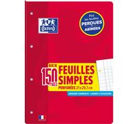 [400131798] Oxford Bloc de Feuilles Simples détachable perforés A4 Grand carr...