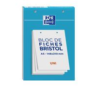[400167358] Oxford Bloc de 30 fiches bristol 148X210 perforées UNI blanc