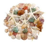 400g Coquillages de Mer et étoile de Mer Naturels, 110+ Coquillages Mixtes Coquillage Decoration et Etoile de Mer Decoration pour Anniversaires Sirènes Mariages en Bord de Mer Bougies Savons