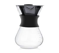 400ml Cafetière En Verre, Filtre à Café Manuelle, Carafe en Verre Borosilicate, Pour-Over Carafe en Verre avec Filtre Permanent sans Papier en Maille Inox, Cafetière Manuelle Goutte à Goutte Café