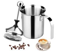 400ml Mousseur de Lait Manuel, Mousseur à Lait Manuel à Double Maille, 304 Acier Inoxydable Au Lait Frother, Outil de Cuisine Au Crème de Lait Pour Cappuccino Et Café Latte Macchiato
