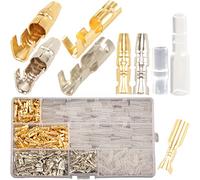 400PCS 3.9mm Laiton Bullet Connecteurs Kit Mâle et Femelle avec Manchon Isolant, connecteur electrique moto automobile cosse electrique moto a sertir, bullet terminal cosse ronde cosses à sertir