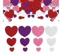 400pcs autocollants en mousse de coeur, 4 autocollants en mousse de paillettes de couleur, autocollants auto-adhésifs pour enfants, Convient pour les cartes de vœux, les murs, les cadeaux de Noël