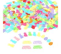 400pcs Confettis de Pâques, Confettis en Papier Lapin Ouf Forme de Poulet Farce de Panier de Pâques Remplisseur de Panier d'Herbe de Pâques Cadeau de Pâques pour Décorations de Fête de Pâques