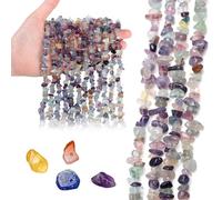 400pcs Fluorite Perles de Pierres précieuses 6mm, Set de Perles en Pierre Naturelle pour Faire soi-même des Bracelets, Bricolage de Bijoux, Perles pour Bracelets, Boucles d'oreilles