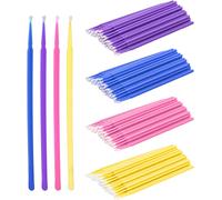 400pcs Micro Applicateurs Brossescoton-Tige Special De Greffe De Cils Pour Extensions De Cilscoloration Des Cilsmaquillage - 4 Brosses De Couleur