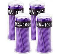 400pcs Micro Applicateurs Brossescoton-Tige Special De Greffe De Cils Pour Extensions De Cilscoloration Des Cilsmaquillage - 4 Brosses De Couleur