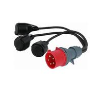 400V 16A CEE Adapter to 3x 230V 1.5mm Couplers with Cable Connector