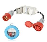 400V Adaptateur CEE Fiche 32A vers Coupleur 16A 5 Broches pour Chargeur EV avec Disjoncteur Surcharge & Anticourt-Circuit, H07RN-F 5G 2,5mm² Câble 79cm IP44 EN60309 Homologation