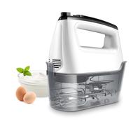 400W Batteur Électrique Cuisine avec Étui de Rangement, 6 Vitesses et Fonction Turbo, Batteur à Main Electrique avec 2 Batteurs, 2 Crochets Pétrisseur et 1 Fouet, Bouton d'Éjection, Blanc