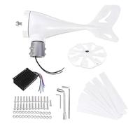 400W Générateur d'éolienne, 12V/24V/48V, Kit de générateur d'éoliennes 8 Lames, Génératrturbine avec contrôleur, pour la Ferme, l'autoroute, Les Zones montagneuses. Blanc 12V