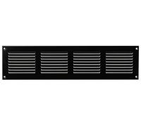 400x100mm Noir Métal Grille de Ventilation - Grille D'aération avec Moustiquaire