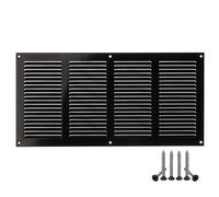400x200mm Noir Métal Grille de Ventilation - Grille D'aération avec Moustiquaire