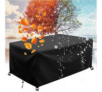 400x400x100cm/Longueur x Largeur x Hauteur Housse de Table Jardin Rectangulaire, Anti-UV 420D Tissu Oxford pour Table Chaise Set Résistante aux Intempéries et aux Déchirures Bache Salon de Jardin