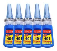 401 Colle instantanée rapide adhésive Bouteille super colle multi-usages super forte liquide incolore adhésive 5 pièces