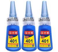 401 Glue 3Pcs Colle Super Polyvalente Adhésif Instantané Haute Résistance, Adhésif de Réparation à Séchage Rapide et Faible Blanchiment pour Céramique Plastique Bois Métal 401