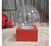 40122 - Kit de bricolage - Boule à neige - Do it Yourself - Avec boule en verre et socle en polyrésine rouge - Hauteur : 12 cm - Largeur : 10 cm - Boule à paillettes à faire soi-même - Pour la